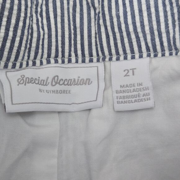 NWT GYMBOREE SEARSUCKER STRIPED PANTS Blue and White Special Ocassions Size 2T - Picture 6 of 7